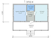 Современный одноэтажный дом из бруса 4х8 с террасой Богдан